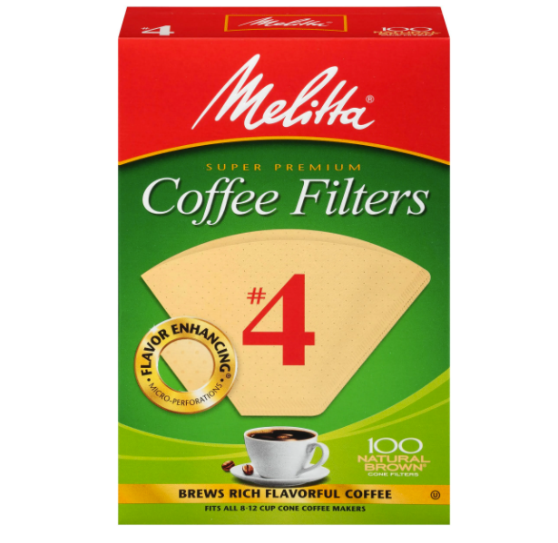 Melitta Natural Brown #4 Cone Coffee Filters - 100ct - Kobos Coffee